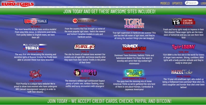 Included bonus sites from Grooby grooby bonus sites included in your membership at euro tgirls